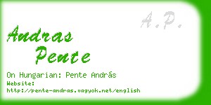 andras pente business card